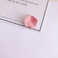 Pink matte resin petal-shaped pendant for DIY earring making with pre-drilled hole - Pale Pink