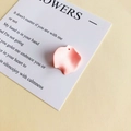 Pink matte resin flower petal charm with smooth surface and pre-drilled hole for DIY - Peach