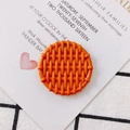 Detailed view of orange resin pendant with woven texture for DIY earring making - 4# Orange