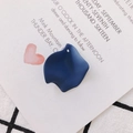 Matte navy blue resin petal pendant with hole for DIY jewelry making accessories - 2# (Dark Blue)