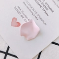Pink matte resin flower petal pendant with pre-drilled hole for DIY jewelry making - 3# (Pink)