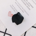 Matte black petal-shaped DIY jewelry charm with irregular wave design and single hole - 5# (Black)