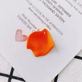 Matte orange resin petal pendant with hole for DIY earring and necklace making - 7# (Orange)