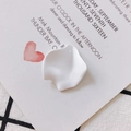 DIY petal earring charm in matte white resin with smooth finish and pre-drilled hole - 9# (White)