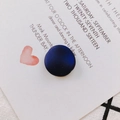 Perlina macaron tonda piatta blu scuro opaca per creazione gioielli e orecchini fai da te - Blu scuro