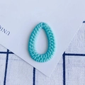 Colgante de gota hueco azul claro con textura tejida para bisutería DIY - Azul Cian