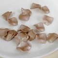 Champagne gold resin flower petal charms with pearl finish and pre-drilled holes for DIY - Champagne