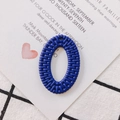 Blauer ovaler Acryl-Ohrring-Anhänger mit Flechtstruktur für DIY-Schmuckzubehör - 1# Dunkelblau