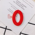 Leuchtend roter ovaler Acryl-Anhänger mit Radialstruktur für DIY-Ohrringe und Schmuck - Roter Marmor