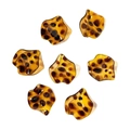 Tortoiseshell leopard print resin petal charms for DIY jewelry making set of 7 - Leopard Print