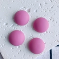Set of four matte pink resin half-round beads for DIY shoe charms and jewelry crafts - Sweet Pink