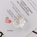 Macro detail of iridescent shell-shaped acrylic pendant 31x26mm with pre-drilled hole - 31*26mm Shell (1#)
