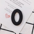 Schwarzes ovales Acryl-Ohrring-Zubehör mit gewebter Textur für DIY-Schmuckdesign - Schwarz