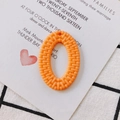 Orangefarbenes ovales Schmuckzubehör aus Acryl in Rattan-Optik mit Flechttextur - Orange