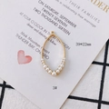 Detail eines 39x22mm goldenen ovalen Ohrring-Anhängers mit Perlen und gedrehtem Seilrand - 39*22mm / Gold Ovaler Perlenanordnungsstil (3#)
