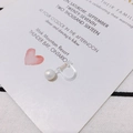 Detail of elegant white pearl earring with invisible resin spring clip for non-pierced ears - Pearl Gold Spring Style (2#)
