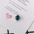 Deep blue square crystal connector in 18k gold plating for DIY jewelry making - Navy Blue