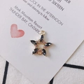 Star-shaped gold alloy jewelry connector with black marquise gems and pink rhinestones - Black (Style 1)