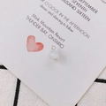 Ciondolo tondo in perla bianca stile opale con anello in argento per gioielli DIY - Bianco K (12#)