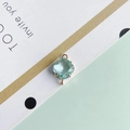 DIY 18k gold plated diamond-shaped light blue crystal charm connector for jewelry - Sky Blue