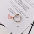 Detailansicht des 20 mm unregelmäßigen Silberrings mit Größe 24 Maßangabe - Silber Minimalistischer Twist-Stil (24#)
