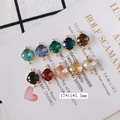 18k gold plated rhombus crystal pendants in nine colors for DIY jewelry making - Mixed