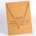 Zweilagige goldene Herzkette mit dem Buchstaben D auf einer Wish-Geschenkkarte - Buchstabe Z / Gold