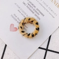 Détail d'accessoire de boucles d'oreilles pelucheux motif léopard pour bijoux DIY - Léopard Jaune Marron Noir (KP2704-7#)