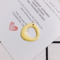 DIY jewelry charm, yellow drip oil irregular hollow circle pendant for earrings - Light Yellow
