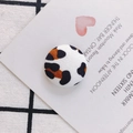 Bottoni rotondi in tessuto leopardato marrone e nero per creazione orecchini fai-da-te - L / Stile 1