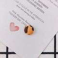 Orecchini tondi in tessuto con stampa leopardata arancione e trama intrecciata - S / 2#