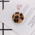 Accessori per orecchini rotondi con stampa leopardata e finitura in tessuto - L / 3#