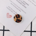 Materiale per gioielli fai-da-te con bottone tondo in tessuto leopardato per orecchini - M / 3#