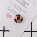 Bottone in tessuto con stampa leopardata a cuore per accessori orecchini DIY - M / 4#