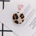 Bottoni rotondi in tessuto leopardato per la creazione di gioielli fai-da-te autunnali - L / 5#