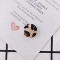 Bottoni rotondi in tessuto con stampa leopardata per orecchini invernali fai-da-te - M / 5#
