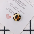 Bottone rotondo in tessuto leopardato per creazione di gioielli fai-da-te e orecchini - M / Taglia 9