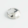 Minimalist silver wavy frisbee brooch in irregular round organic hammered metal texture - Ylxz-0009-silver