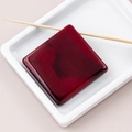 Square dark red faux agate resin bead with marbled texture and high glossy finish - Single / 2# (Wine Red)