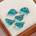 Lake blue Czech glass bird beads with bronze details for DIY jewelry making - 1 Piece / Lake Blue (3#)