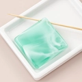 Square light green faux agate resin bead with white marble swirl for DIY accessories - Single / 3# (Pale Green)