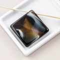 Square resin bead with dark amber marble pattern for DIY clothing accessories - Single / 5# (Brown White Marble)