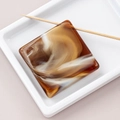 Amber square resin bead with white marble texture for DIY jewelry and crafts - Single / 6# (Amber Marble)