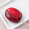 Oval red resin bead with black marble texture and polished finish for DIY jewelry - Single / Red Black Quicksand Texture (3#)