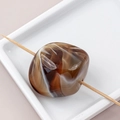 Single brown marble resin irregular bead with large hole for DIY jewelry making - Coffee White Mixed (6#)