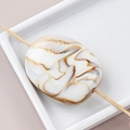 Oval resin bead with white and brown marble texture for DIY jewelry making - Single / White Brown Brushed Texture (4#)