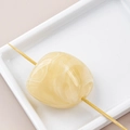 Irregular cream yellow resin bead with white marble texture for DIY jewelry making - Cream Yellow Marbled (7#)