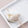 Oval resin bead with brown marble texture and central hole for DIY jewelry making - Amber Flow Pattern (9#)