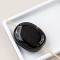 Perle ovale en résine noire polie avec grand trou pour bijoux et décoration DIY - Individuel / Noir Brillant