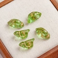 Translucent green bird-shaped Czech glass beads with golden wing detailing for DIY jewelry - 1 Piece / Grass Green (15#)